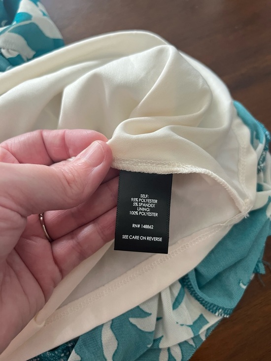 Torrid 3 Teal & White One-Shoulder Floral Midi Dress, Beach, Party - Picture 9 of 9